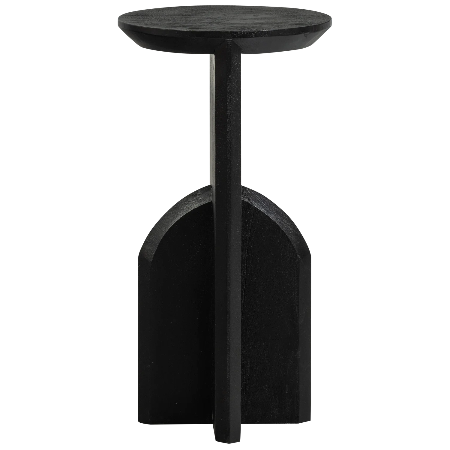 Beistelltisch KIONI schmal rund Ø 30 cm Akazienholz schwarz