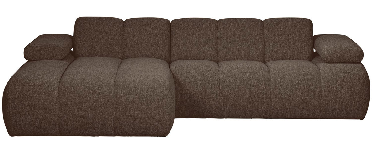 woood Chaiselongue Sofa MOJO links Bouclé braun melange