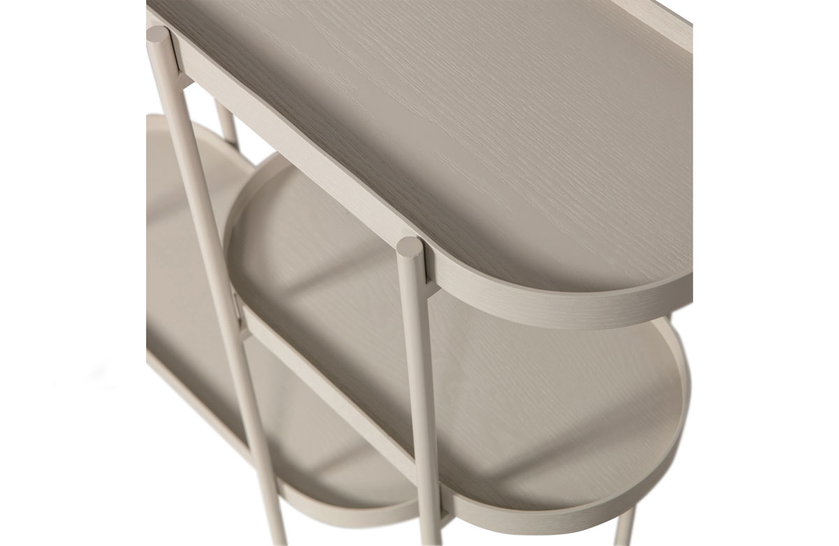 woood Beistelltisch Noan verschiedene Ebenen MDF Metall antik beige