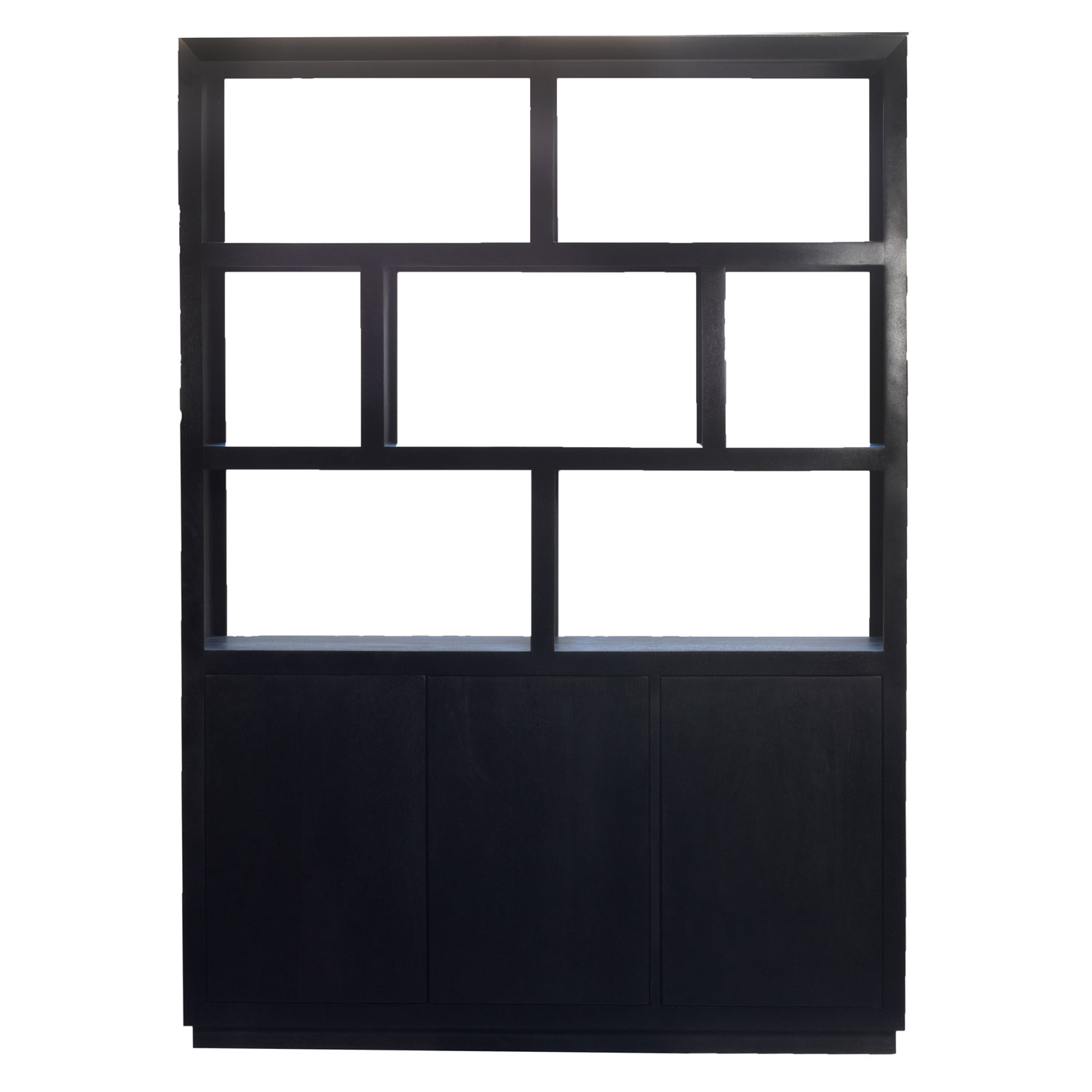 Bücherregal Regal Schrank Aura H 210 mit Mango Holz schwarz