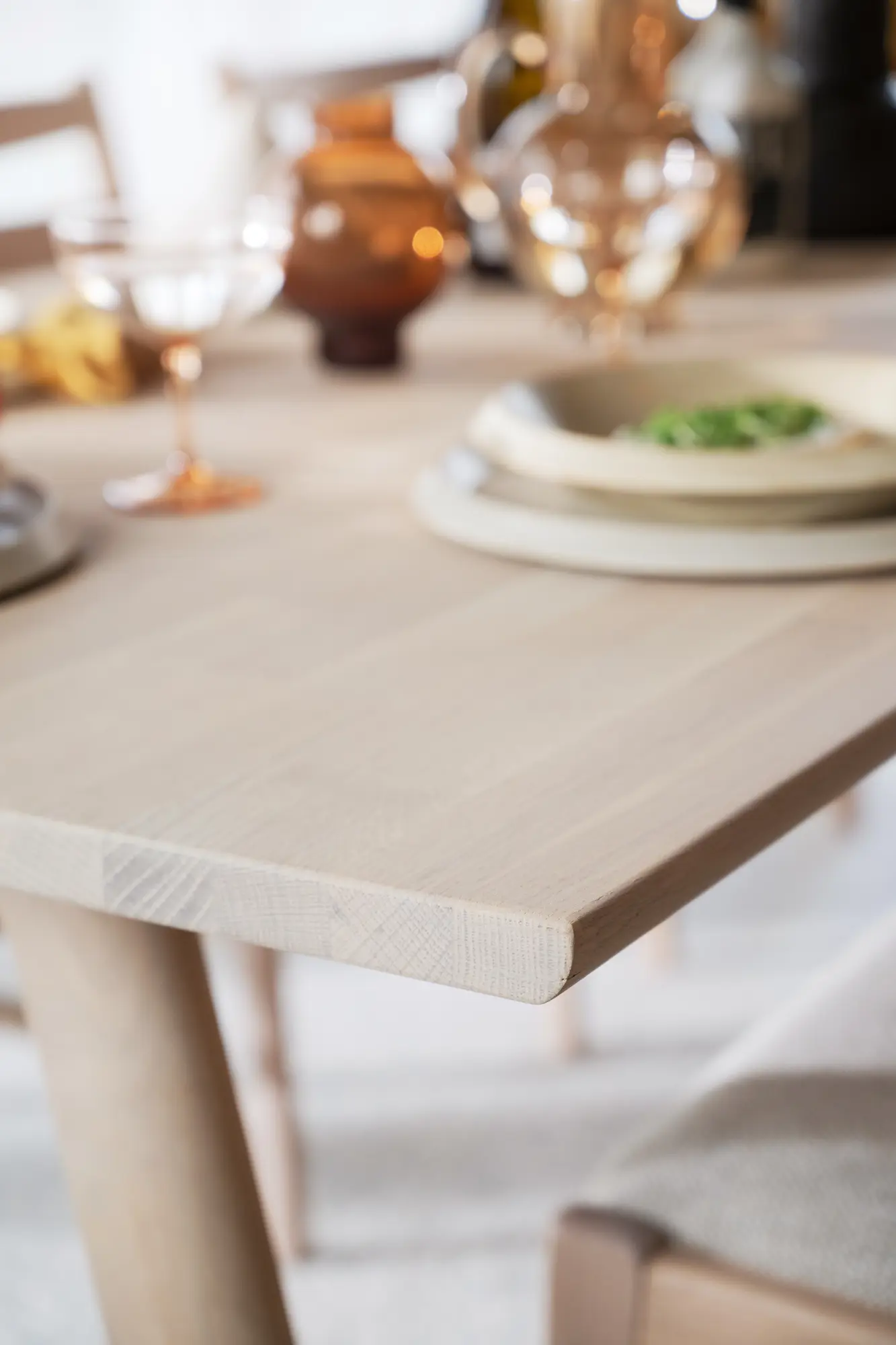 Esstisch LAPPERON 220 x 95 cm Eiche white wash verlängerbar 310 cm