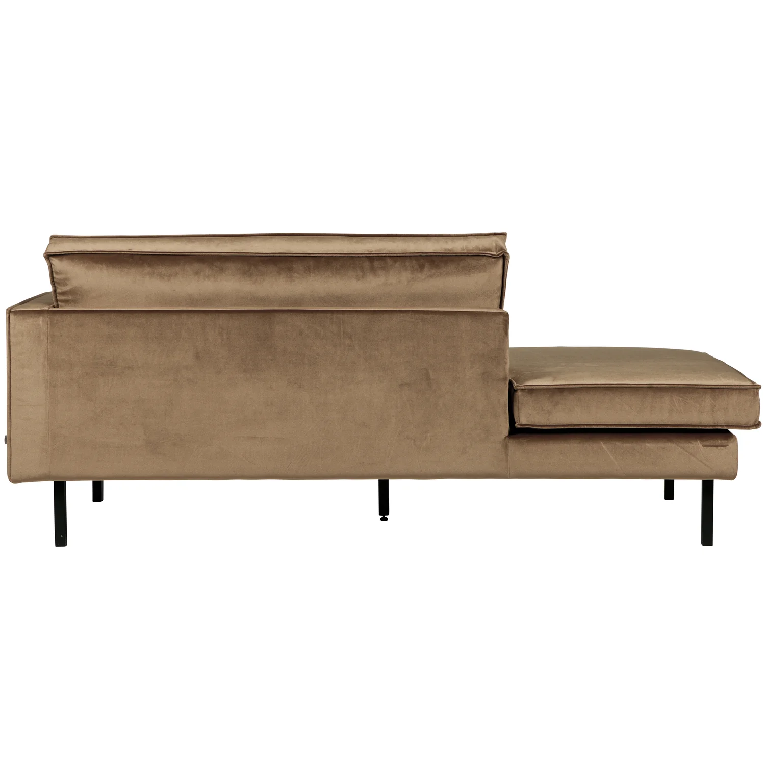 Sofa Chaiselongue RODEO Recamiere Samt taupe rechts Tagesbett