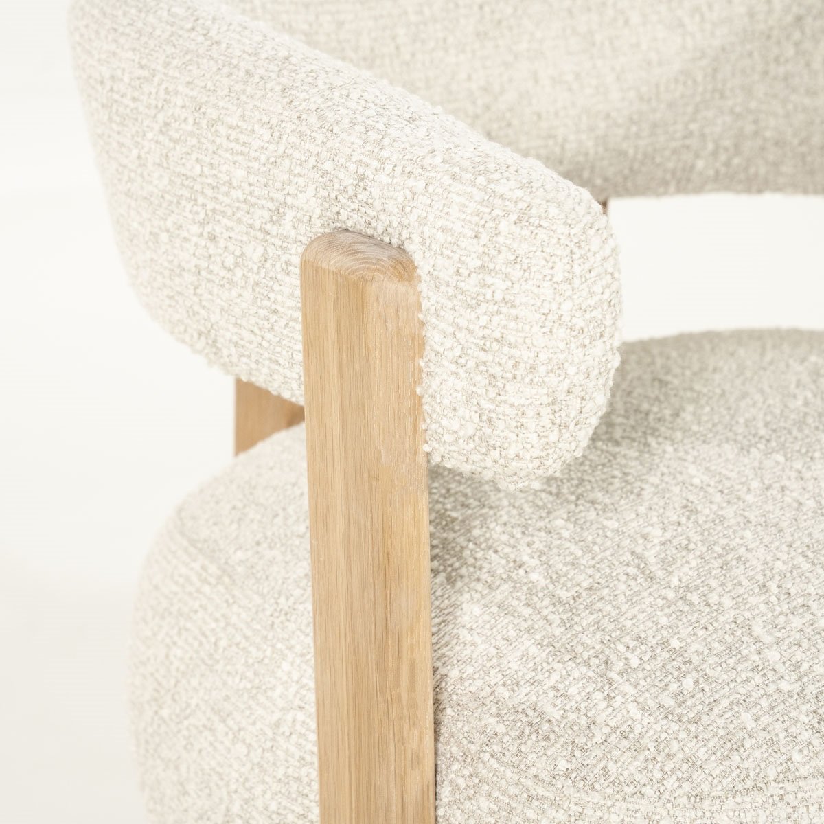 Sessel Lola Eichenholz Stoff beige Hush Relaxsessel Fernsehsessel