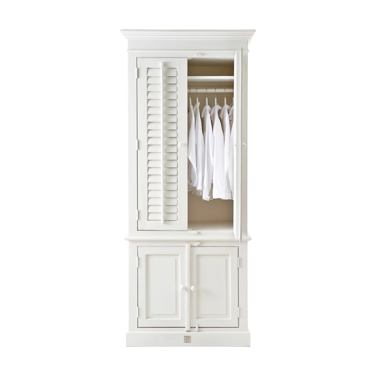 Rivièra Maison Kleiderschrank New Orleans Weiß aus Akazienholz