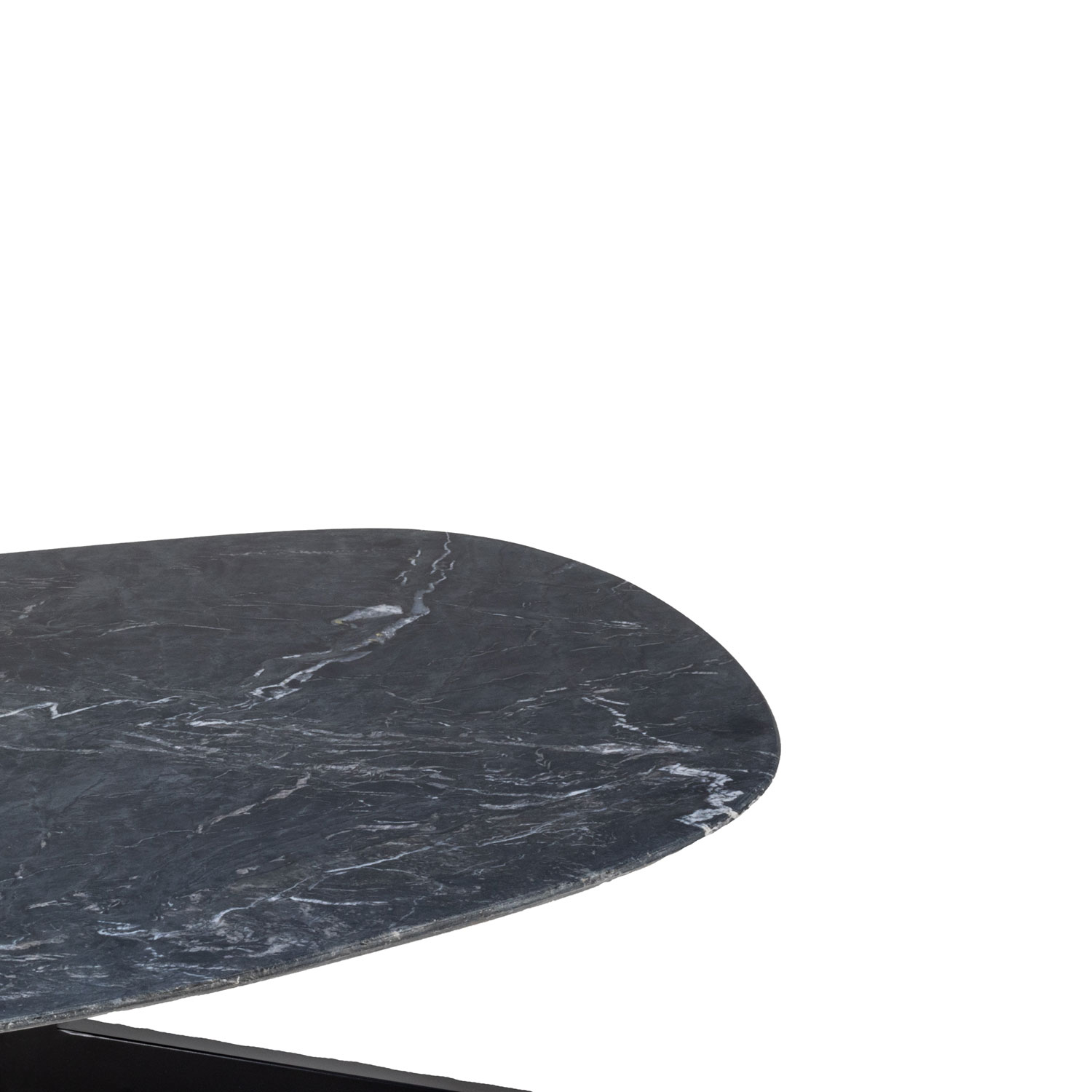 Couchtisch BEN oval 120 x 70 cm Marmor schwarz