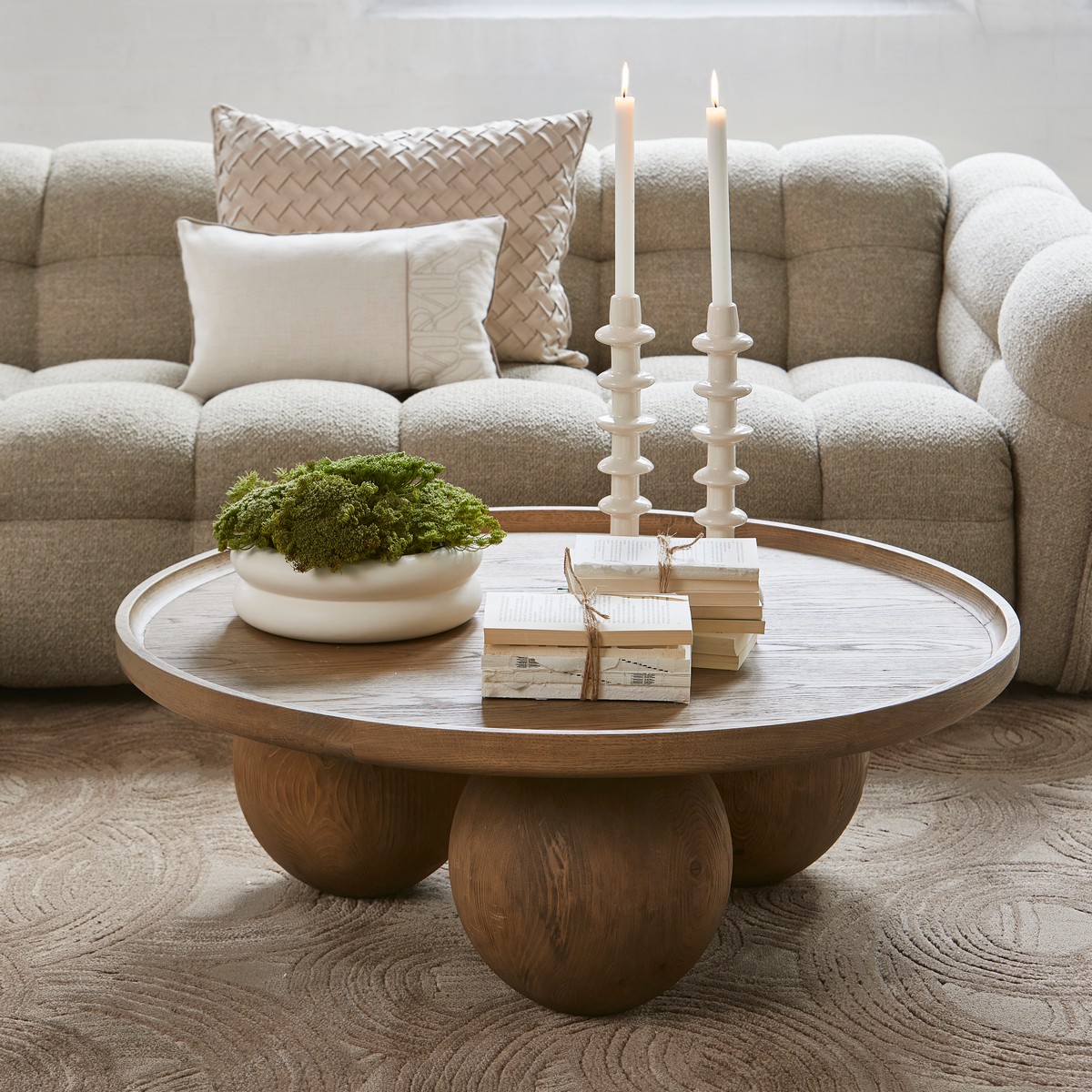 Rivièra Maison Couchtisch Rockefeller Ø 100 cm Eichenholz
