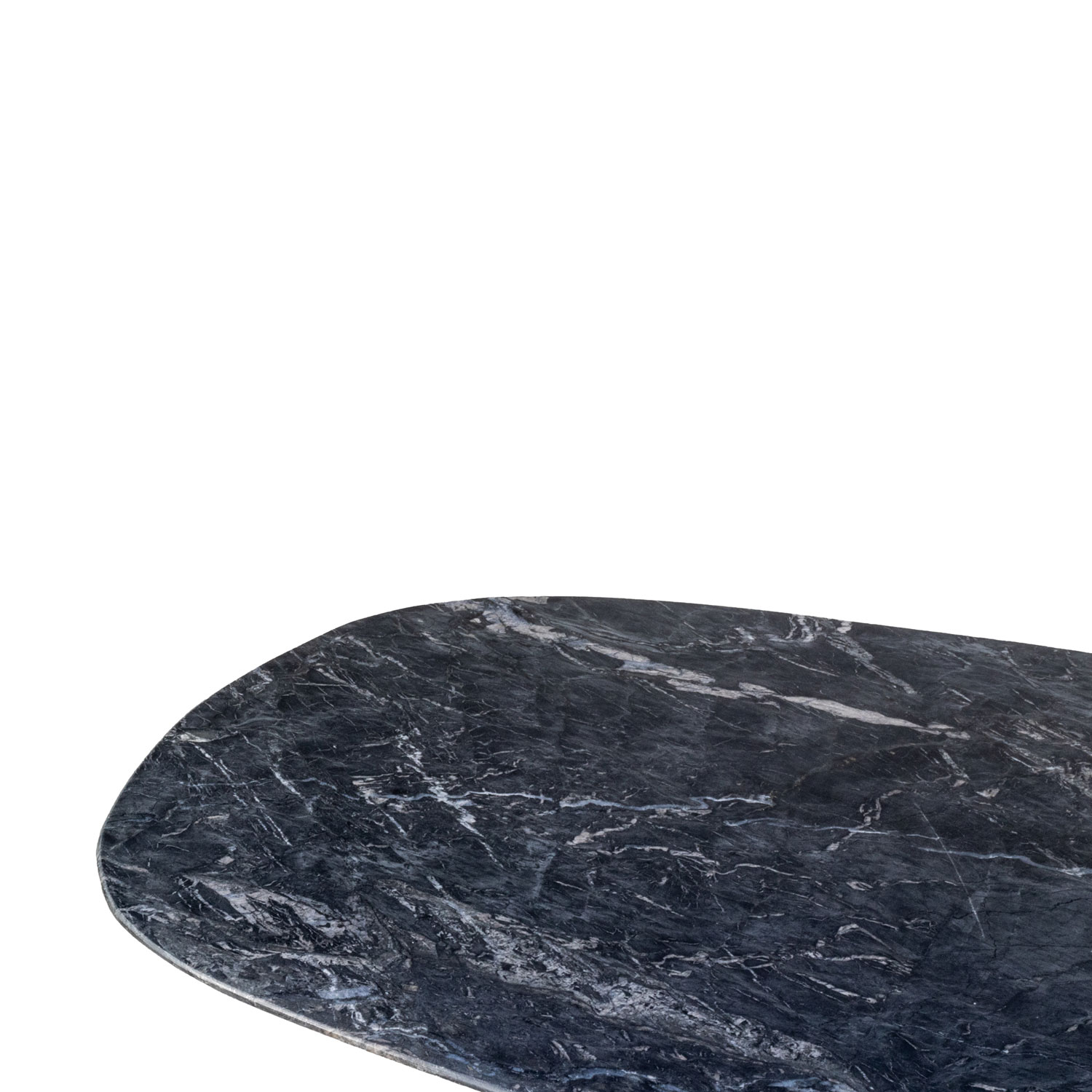 Couchtisch BEN oval 120 x 70 cm Marmor schwarz