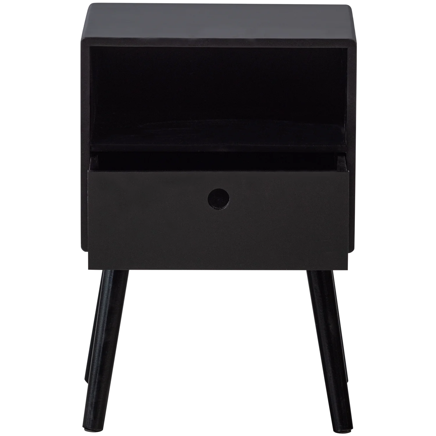 Nachtschränkchen OZZY H 53 cm mit 1 Schublade MDF schwarz