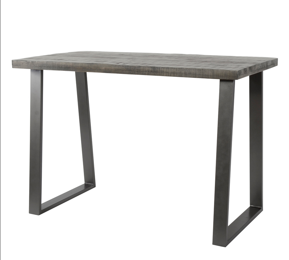 Bartisch 135 x 70 cm grau antik Mango Höhe 92 cm