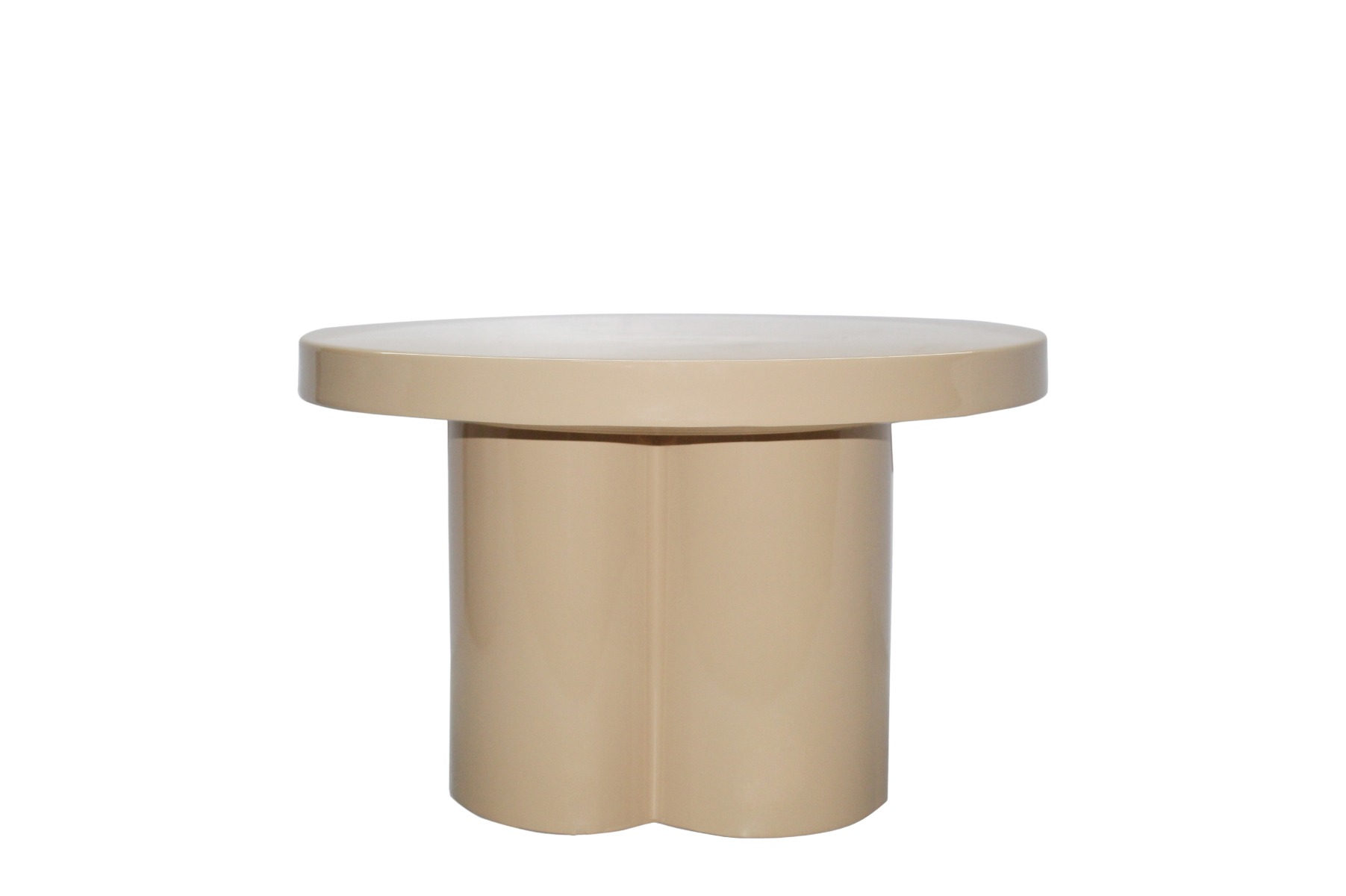 Couchtisch Noa rund Ø 56 cm Metall beige Anstelltisch Sofatisch Beistelltisch 