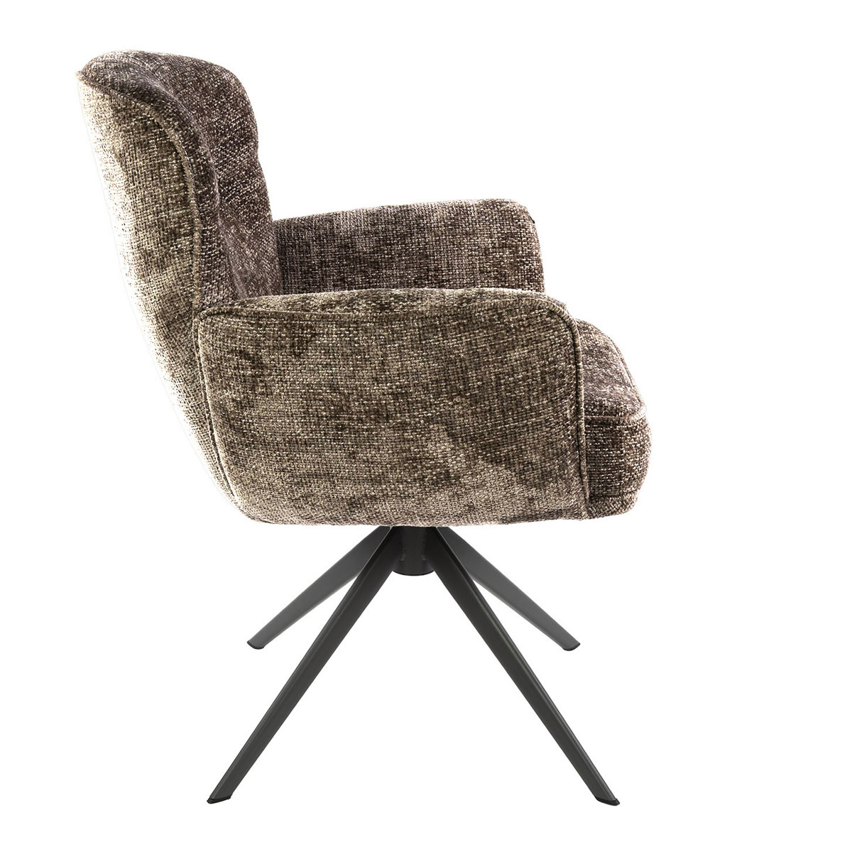 Armlehnstuhl LORENZO drehbar Chenille Stoff champagner