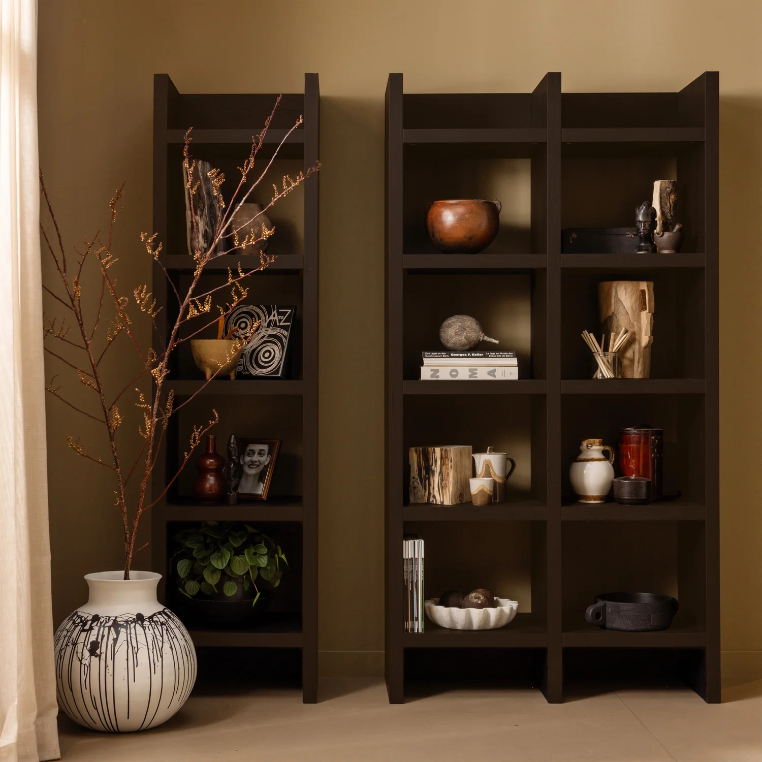 Regal offener Schrank TIMO H 195 cm MDF dunkelbraun