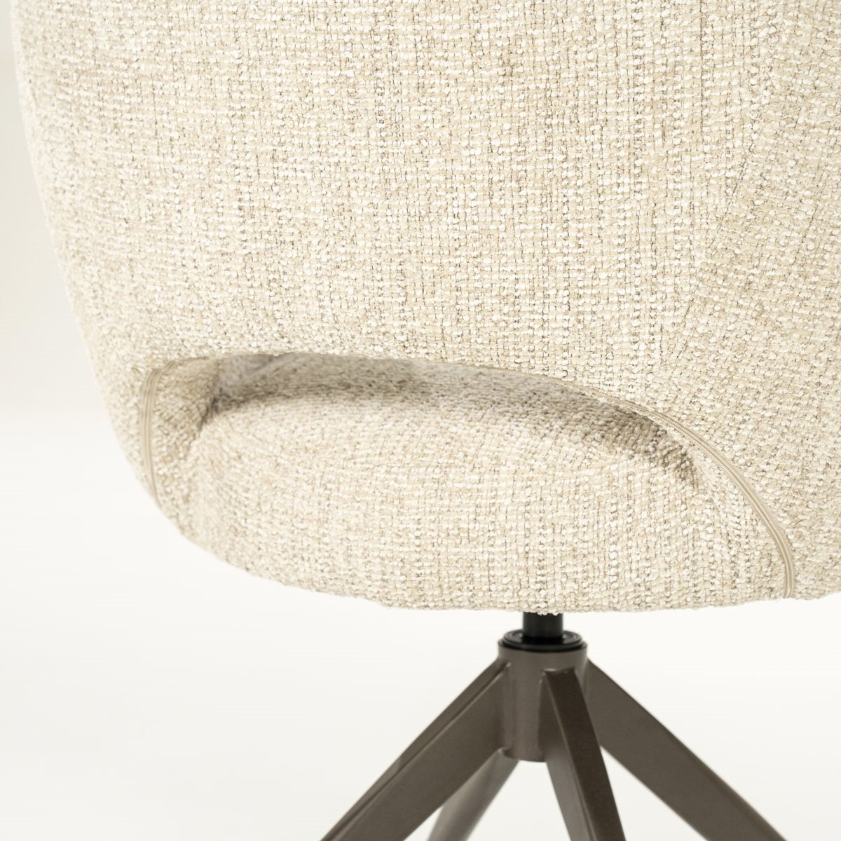 Esszimmerstuhl Alissa Drehstuhl Stuhl mit Armlehnen Stoff beige