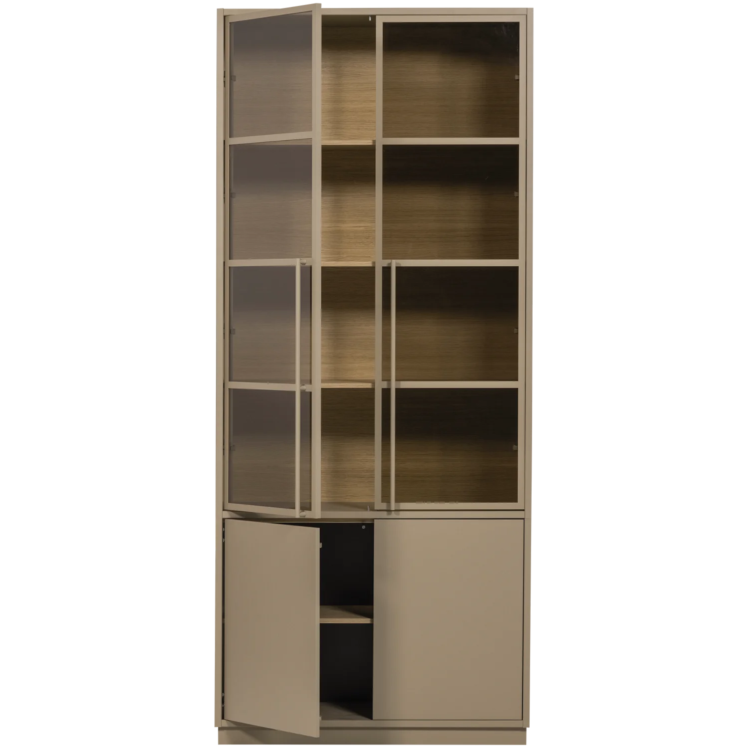 Vitrine Glasvitrine Schrank CASA 4-türig Kiefer mud  