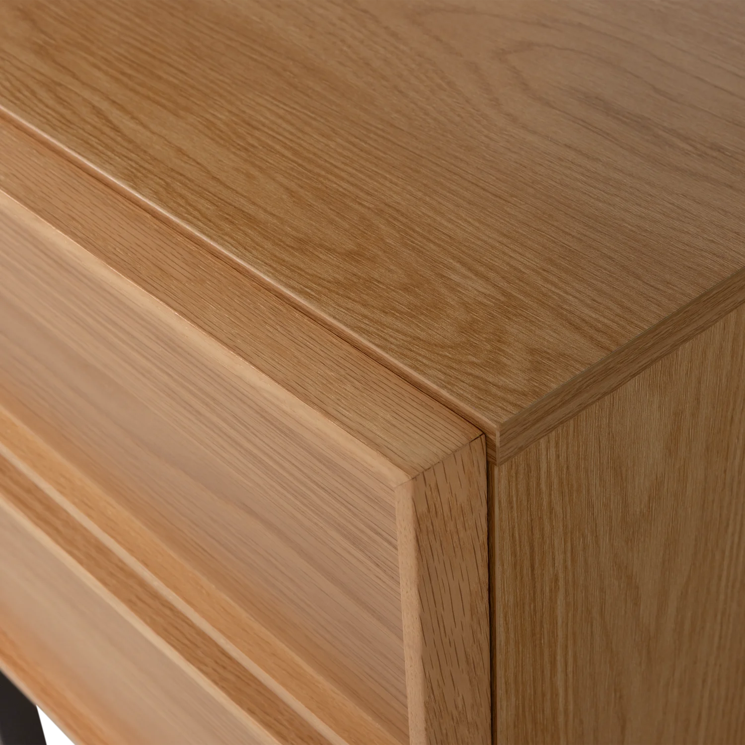 Nachtschränkchen TOURS H 51 cm mit 2 Schublade MDF Melamin beschichtet natur