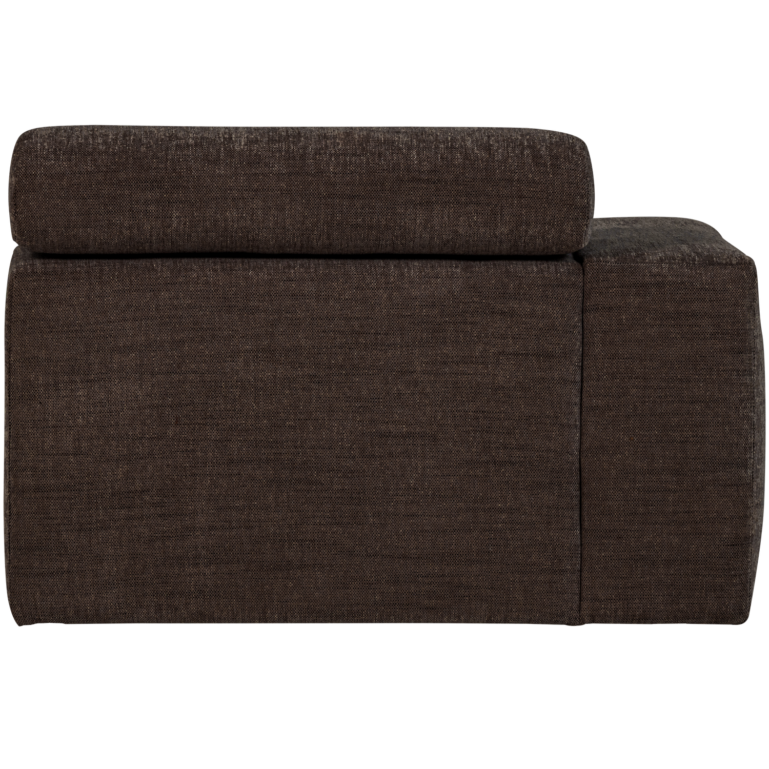 Sofaelement NOVI mit Armlehne links Element Webstoff dunkelbraun melange