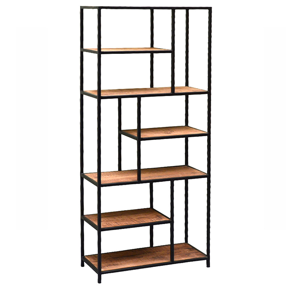 Industrie Regal FLOW Bücherregal Mangholz Metall 85 cm