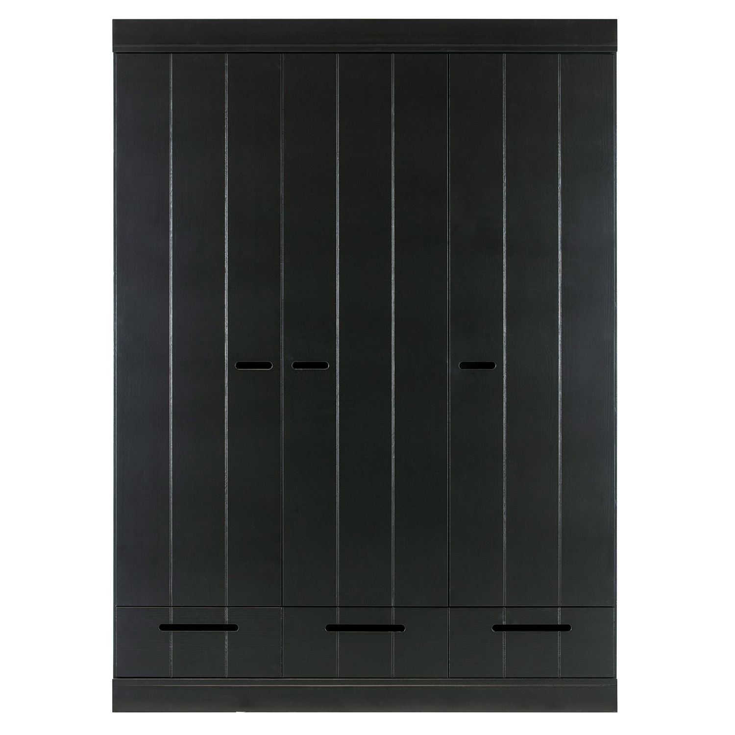 woood Kleiderschrank 140 cm Connect Kiefer schwarz