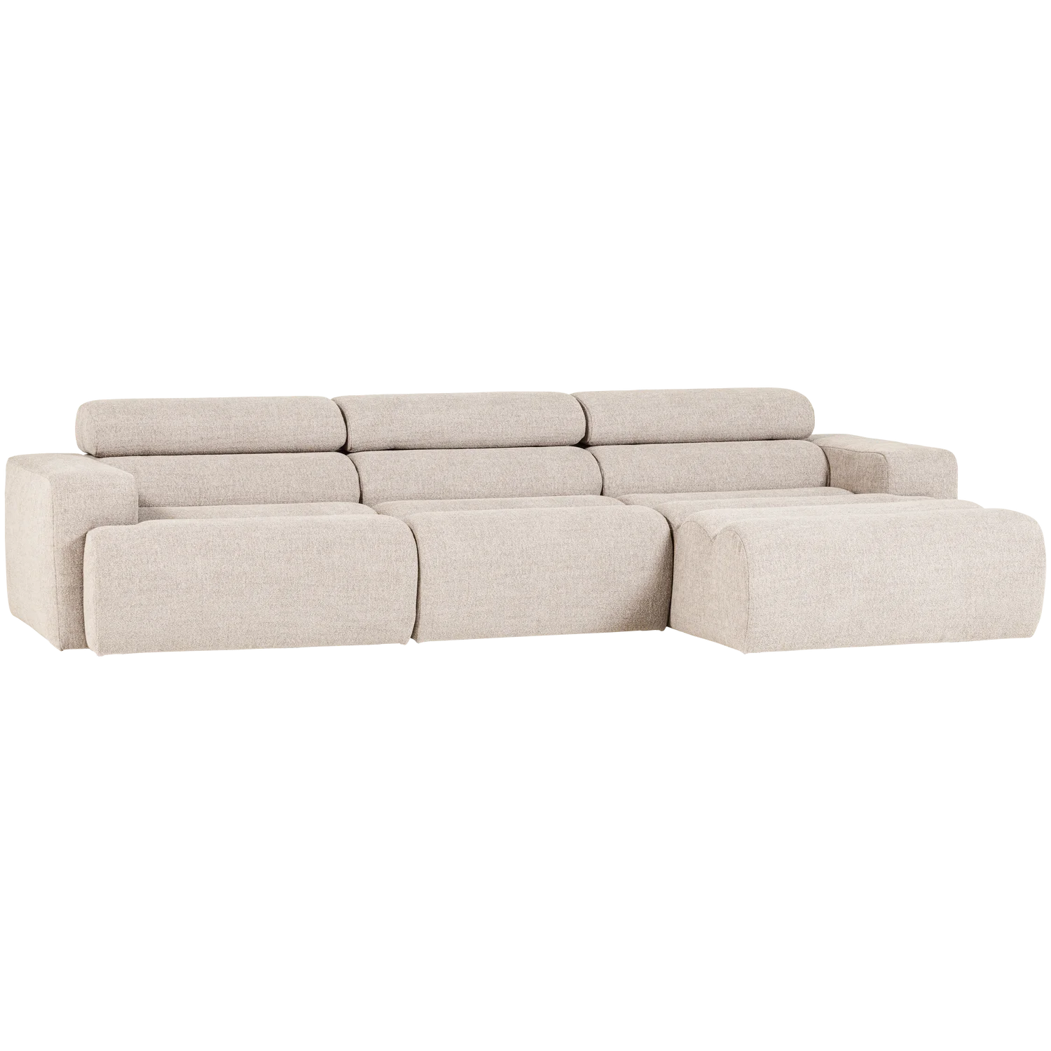 Ecksofa Sofa NOVI Bezug Bouclé natur Chaiselongue rechts
