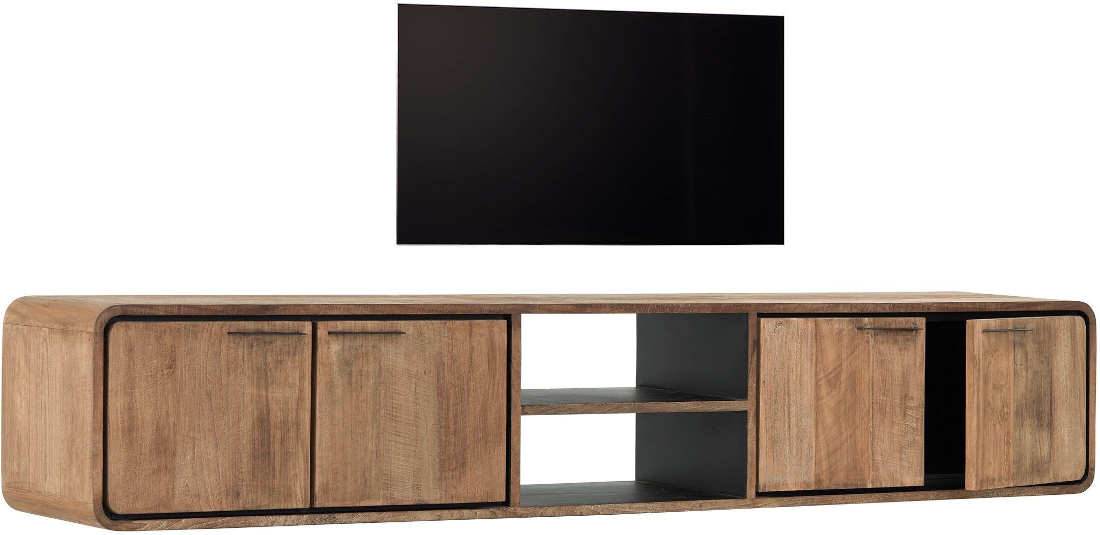TV Möbel Evo 225 cm hängend recyceltes Teakholz Lowboard