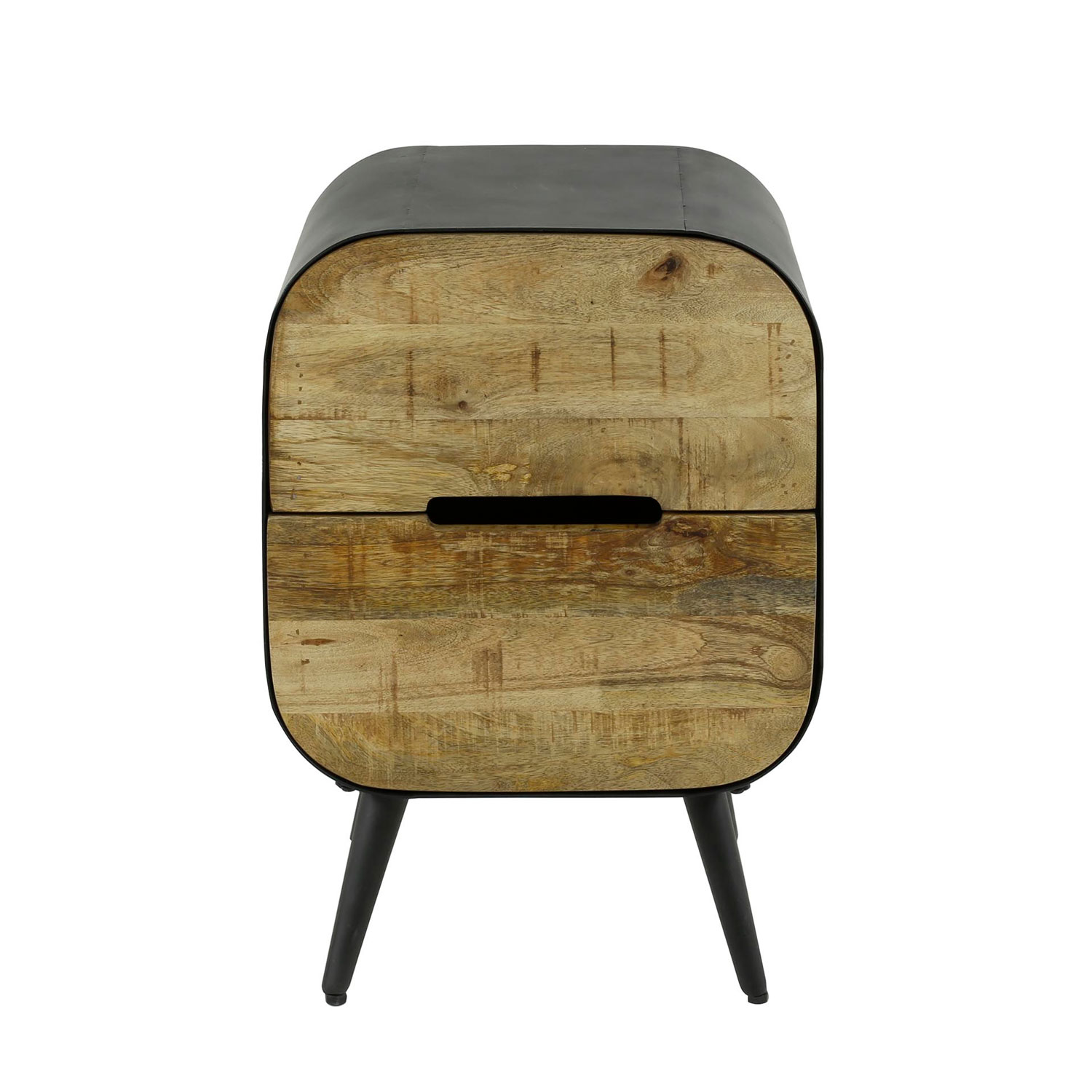 Nachttisch RETRO 2 Schubladen Mango Holz