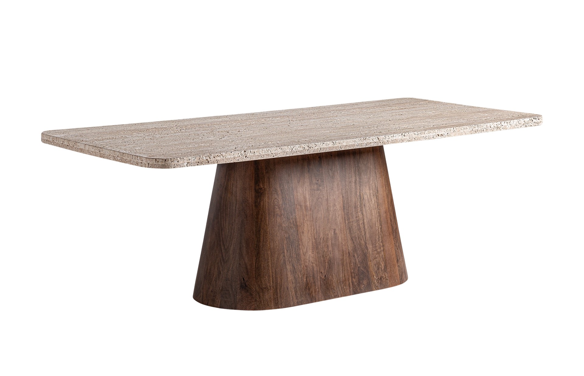 VICAL Esstisch „Sannum“ 220 cm Travertin Tischplatte