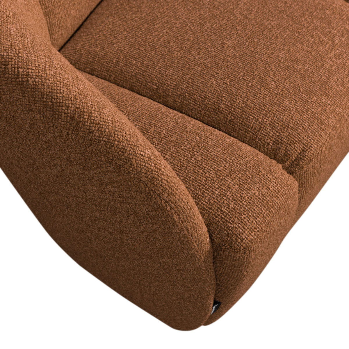 woood 2 Sitzer Sofa Bank MOJO links Bouclé rostbraun meliert