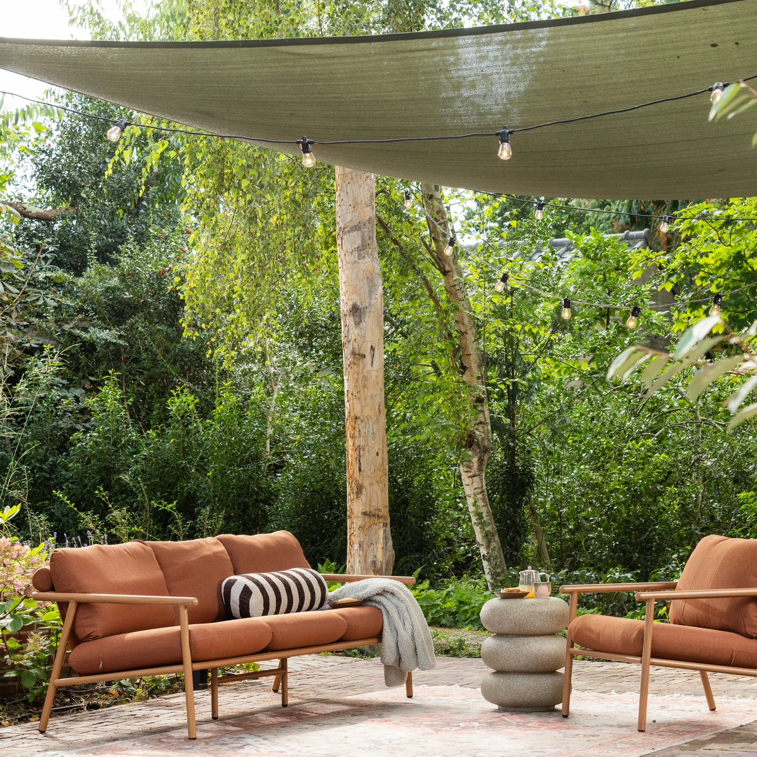 Outdoor 3 Sitzer Gartenbank CAVERO 192 cm Aluminium Olefin terra