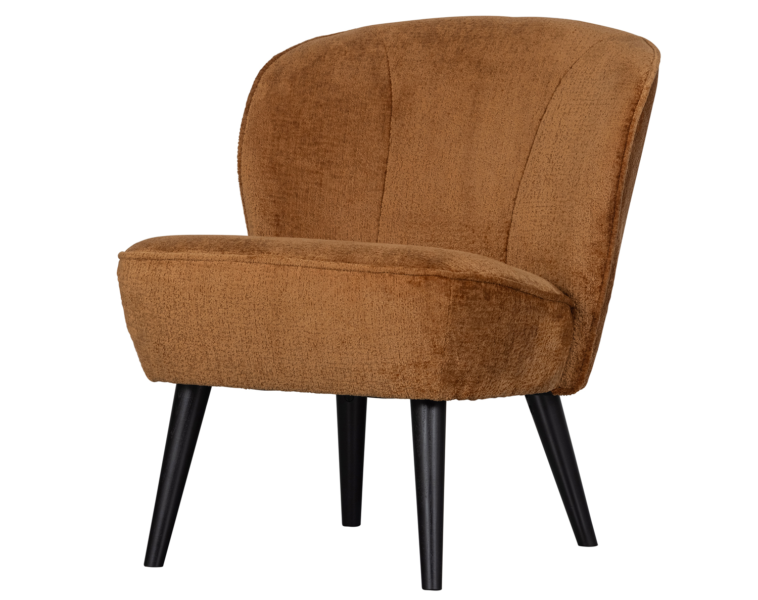 woood Sessel SARA structure velvet cognac Clubsessel