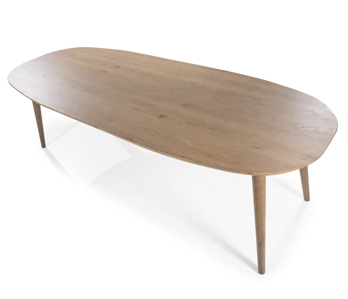 Esstisch Elijah oval 300 x 100 cm Braun Eiche dunkelbraun