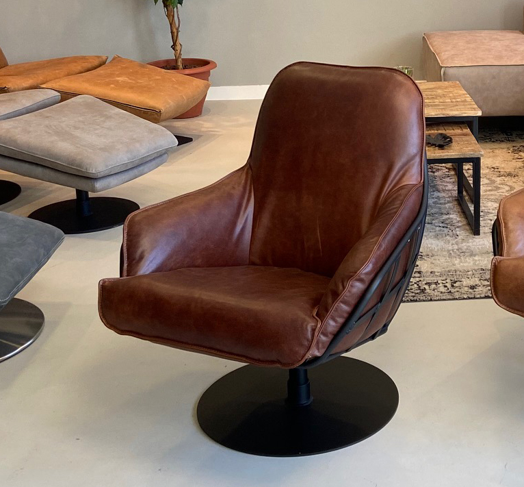 Exclusiver Sessel Jurgen drehbar CONCRETE Leder Ledersessel