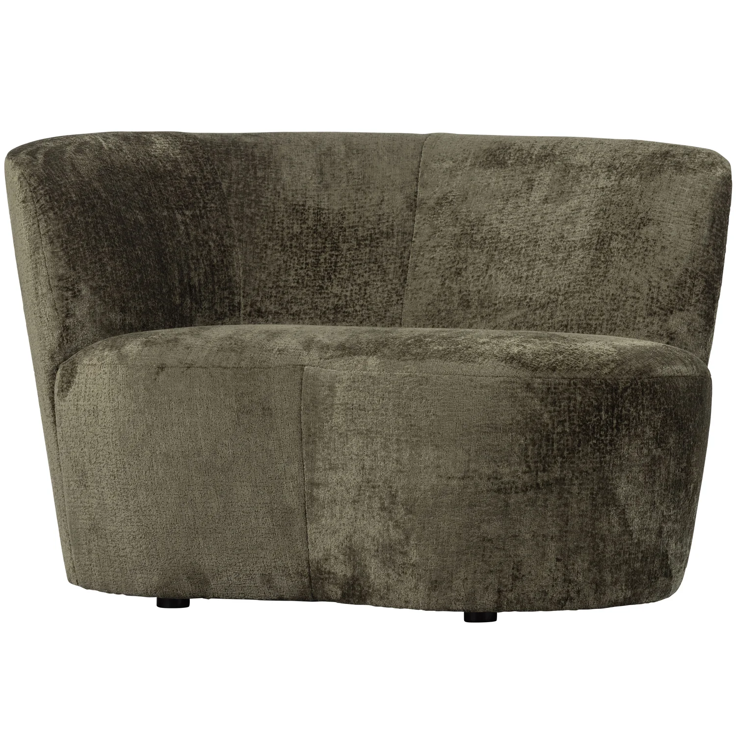 kleines Sofa Stone links 112 cm Struktur-Samt warmgrün Loungesofa