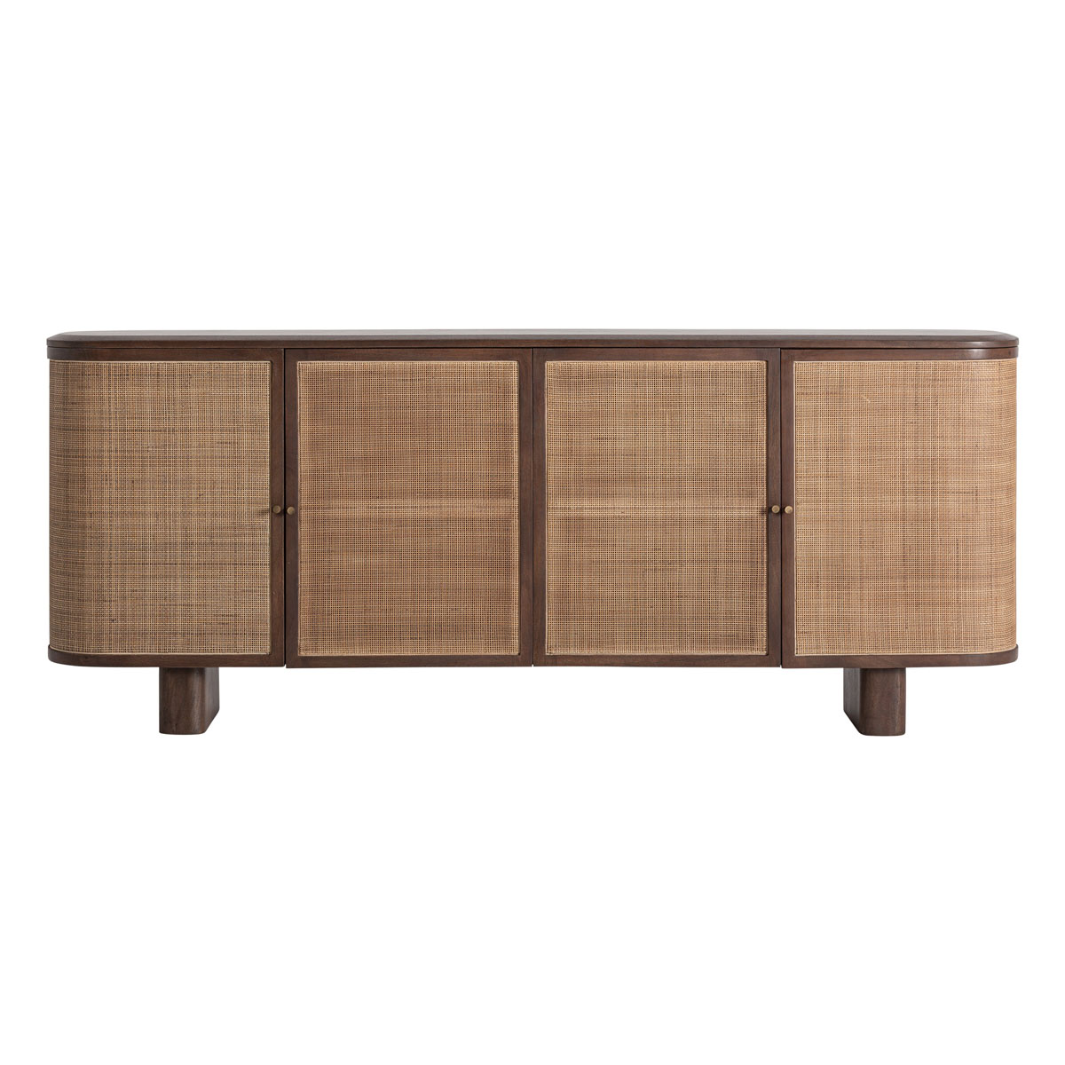 Sideboard GONDORF 210 cm Rattangeflecht Mangoholz hellbraun Kommode