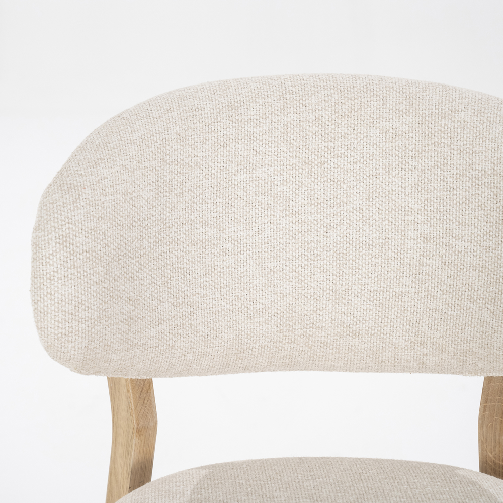 Esszimmerstuhl Stuhl MICKY Stoffbezug beige Beine Eiche