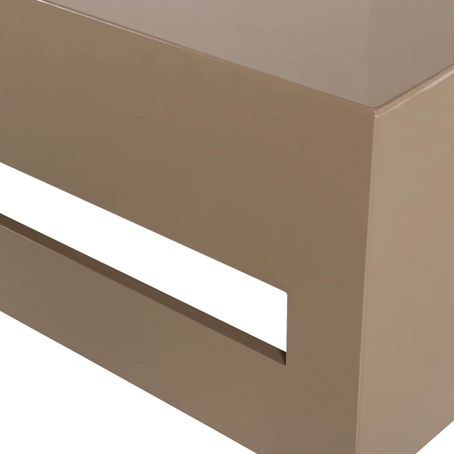 Couchtisch MODERN 88 x 88 cm MDF hochglanz sandfarben