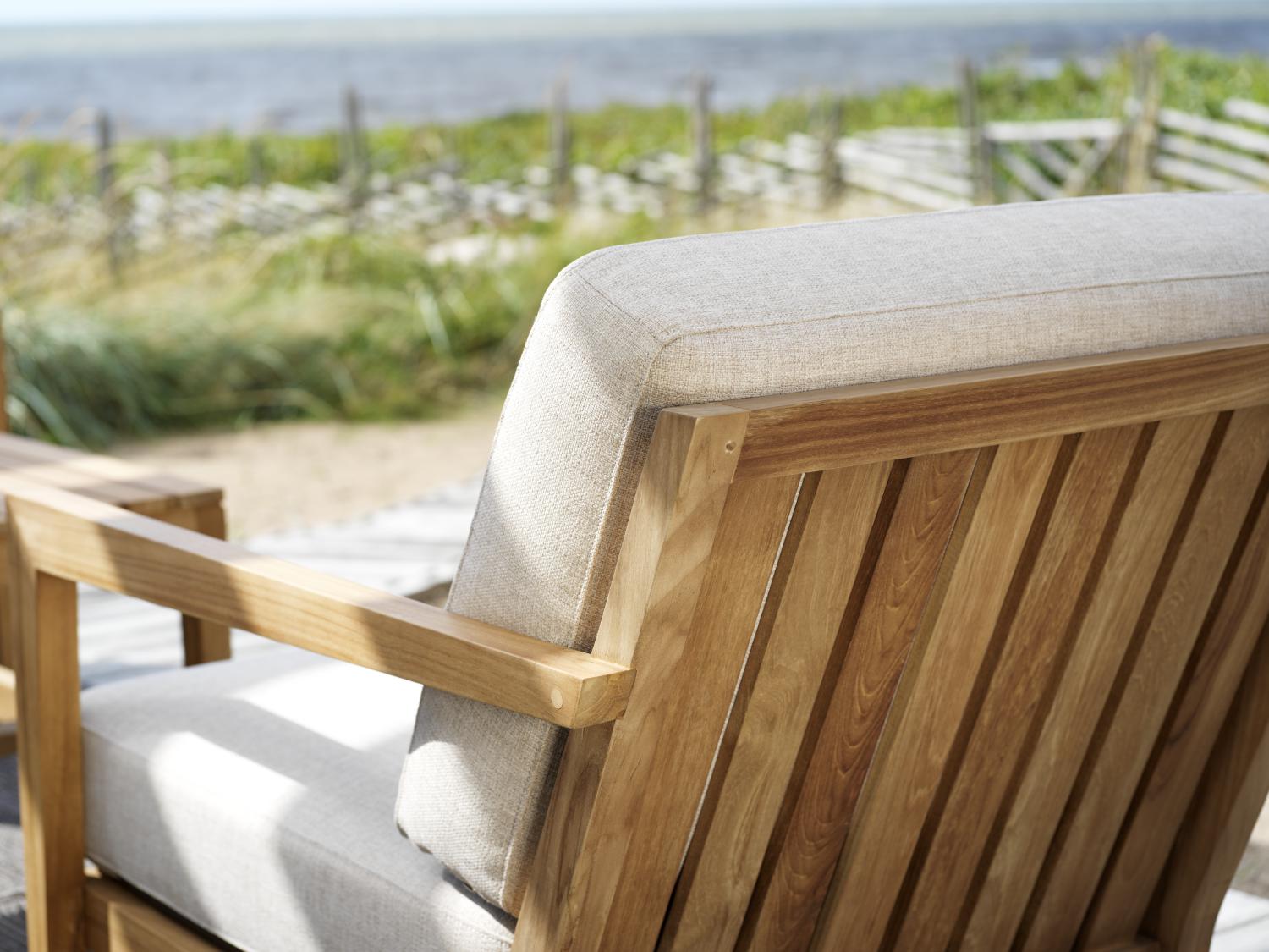2,5 Sitzer Gartenbank Lounge Bank Populär Teakholz mit Kissen