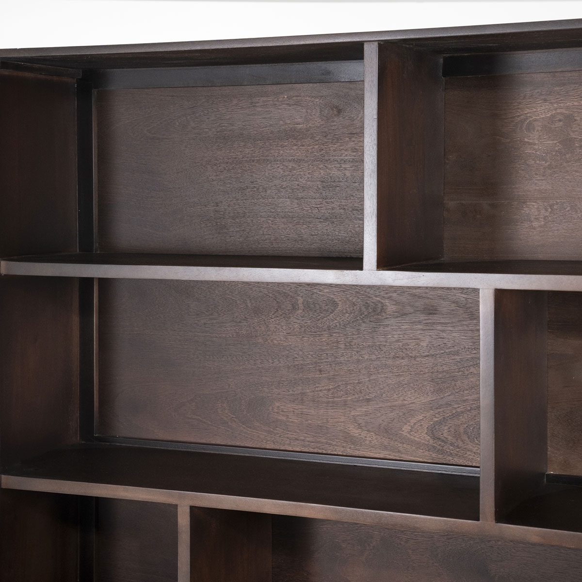 Bücherschrank Schrank Remi 4-türig Mangoholz braun