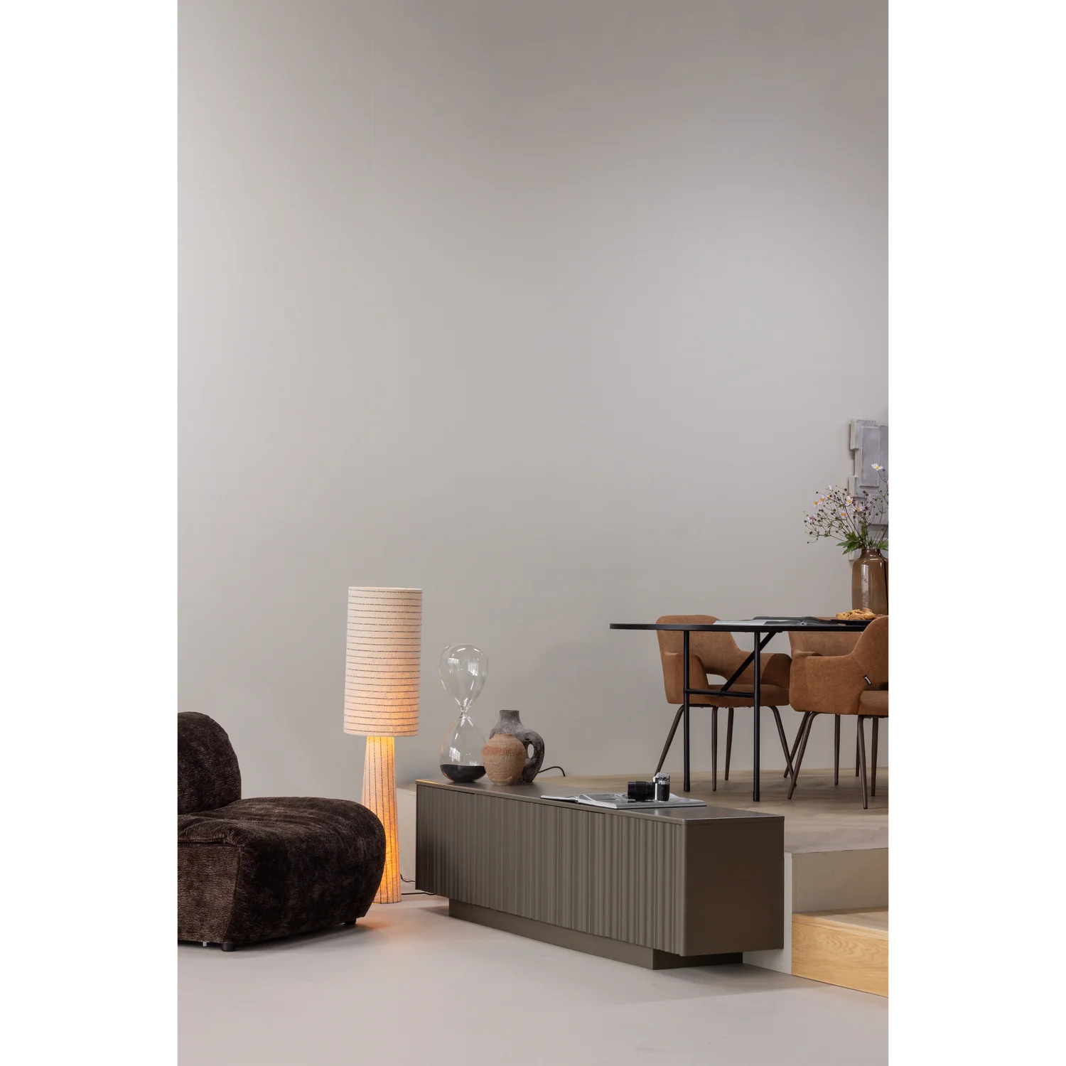 TV Möbel Lowboard NOVA 200 cm Kiefer Massivholz trüffelbraun