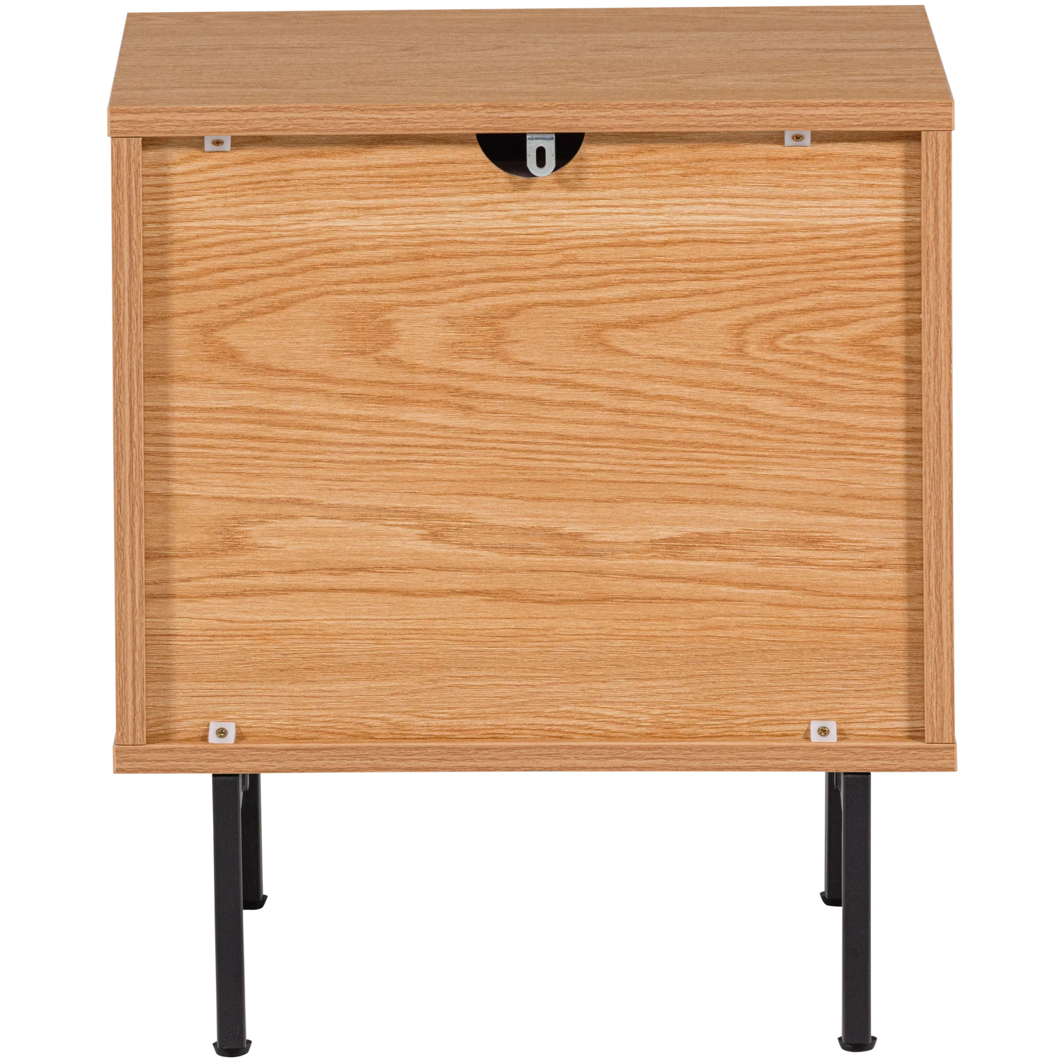 Nachtschränkchen TOURS H 51 cm mit 2 Schublade MDF Melamin beschichtet natur