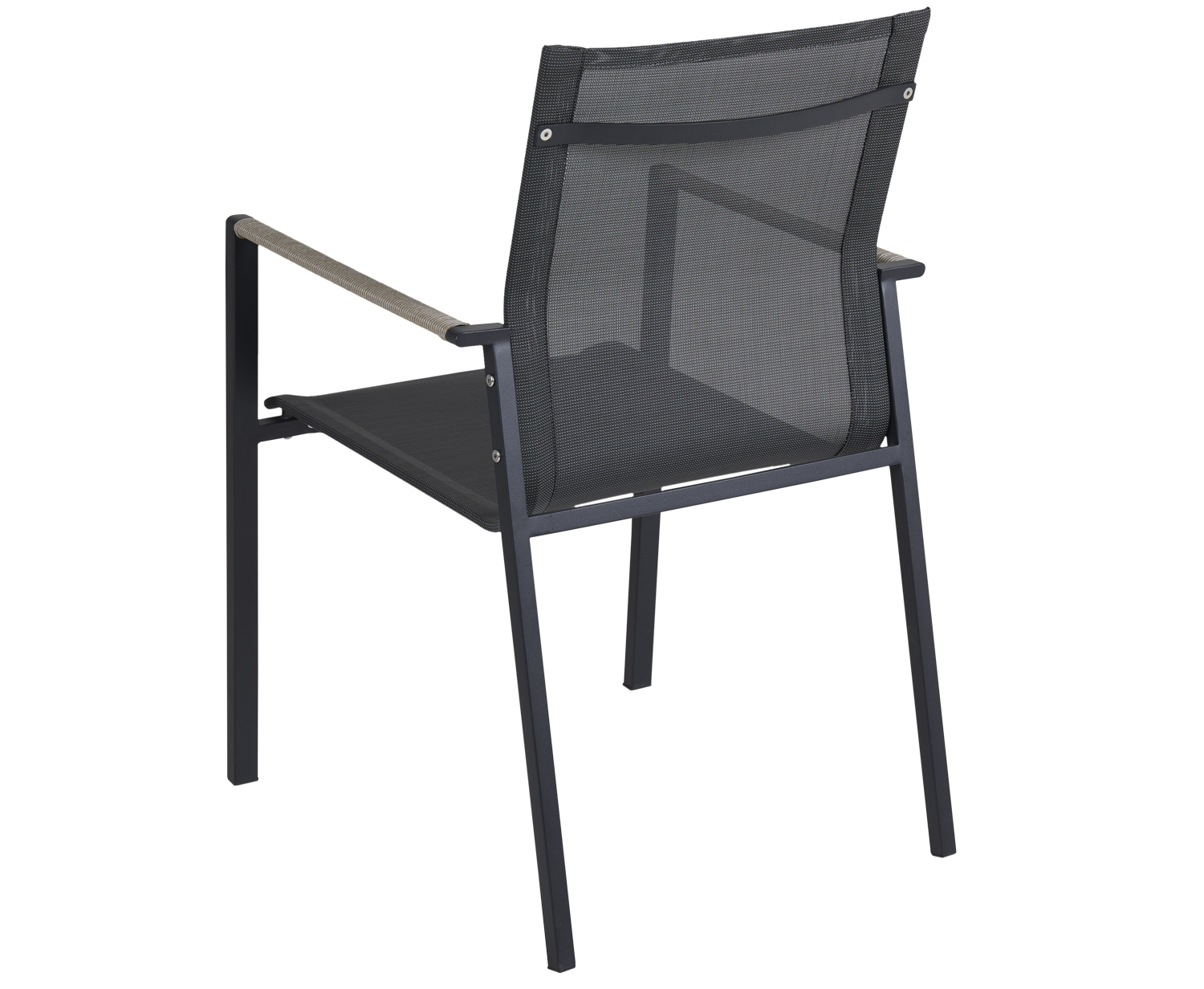 Gartensessel Lyra Edelstahl schwarz Stapelstuhl Dinnerstuhl