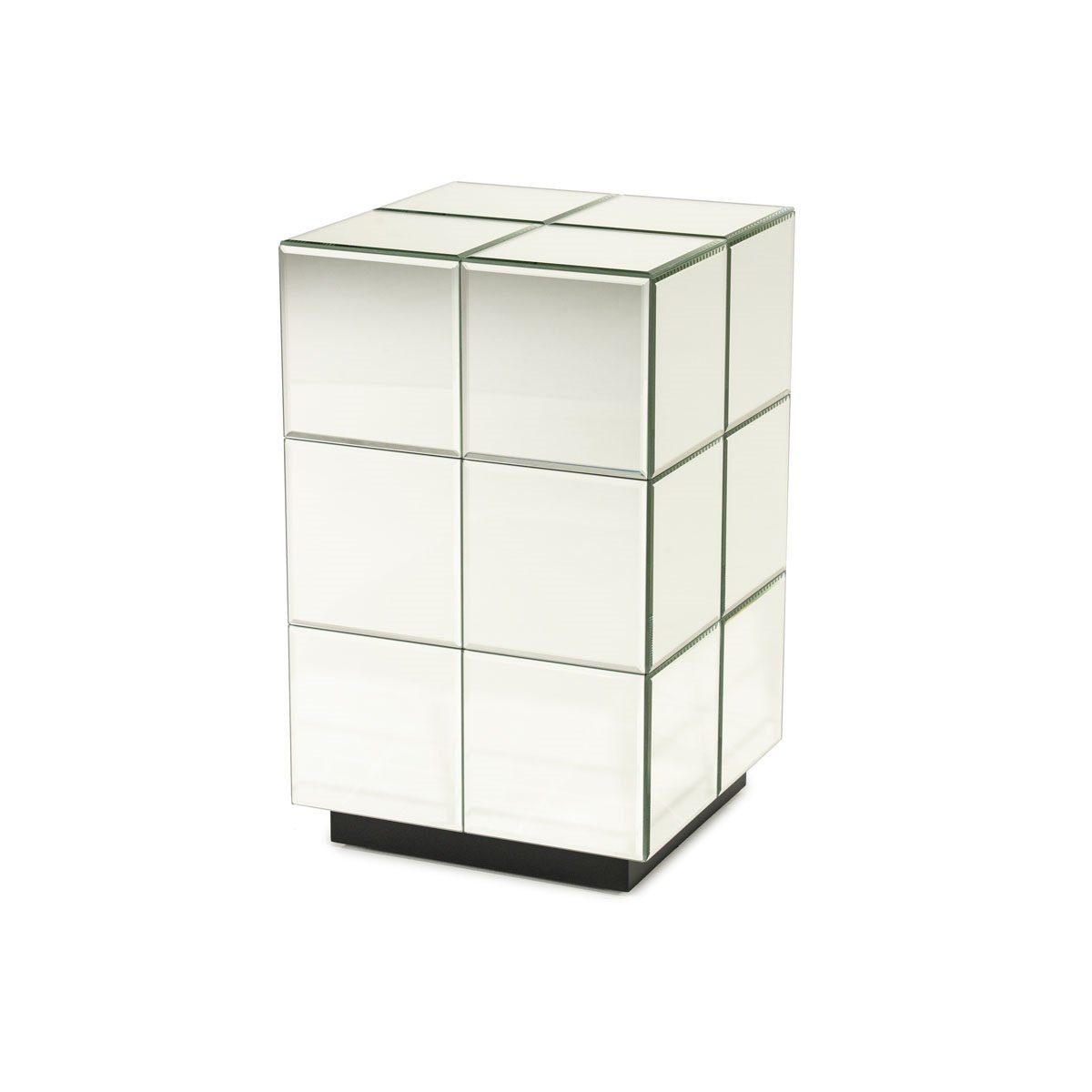 Beistelltisch FlectronI 30 x 30 cm Spiegelglas Massivholz Anstelltisch
