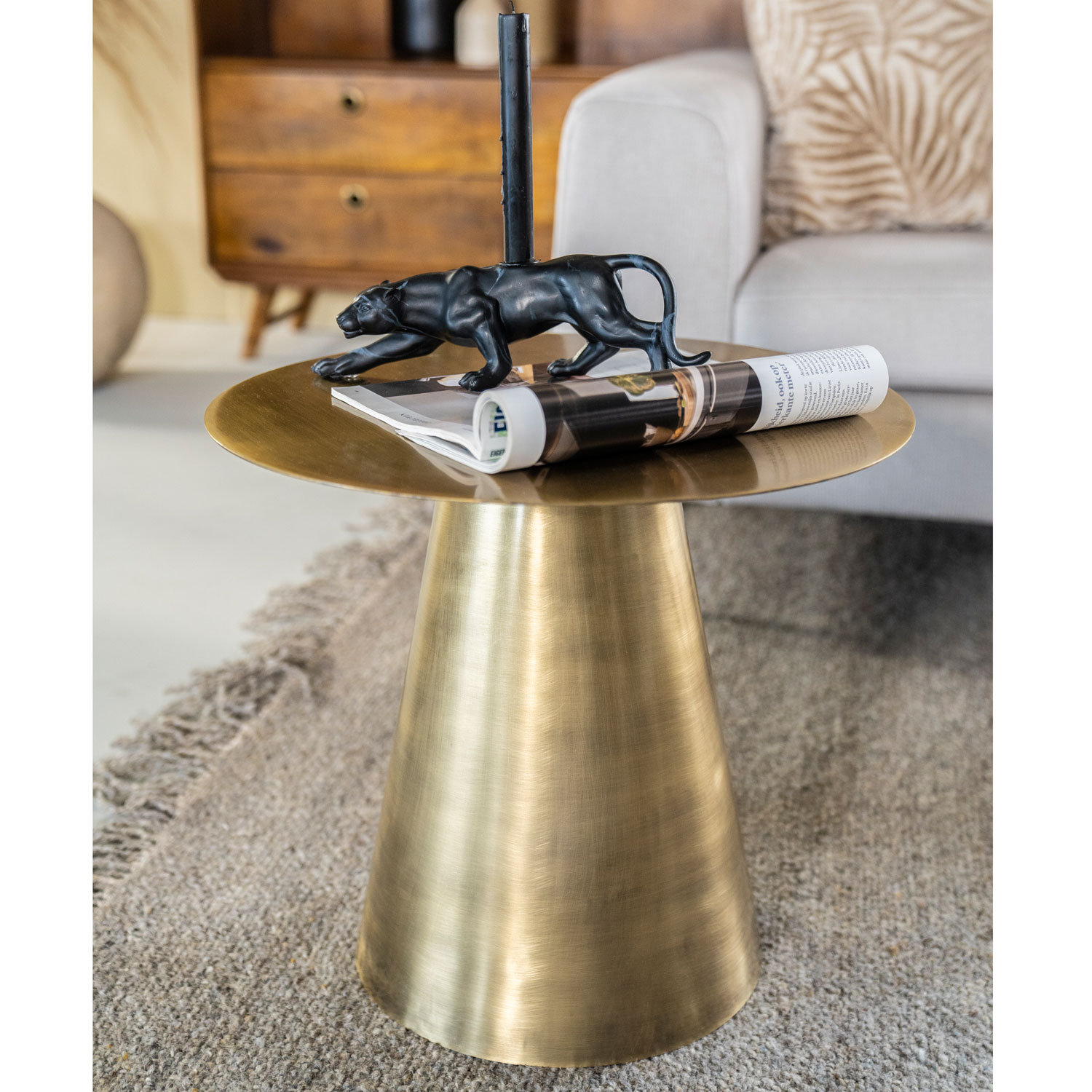 Couchtisch Major Ø 45 cm rund Beistelltisch bronze