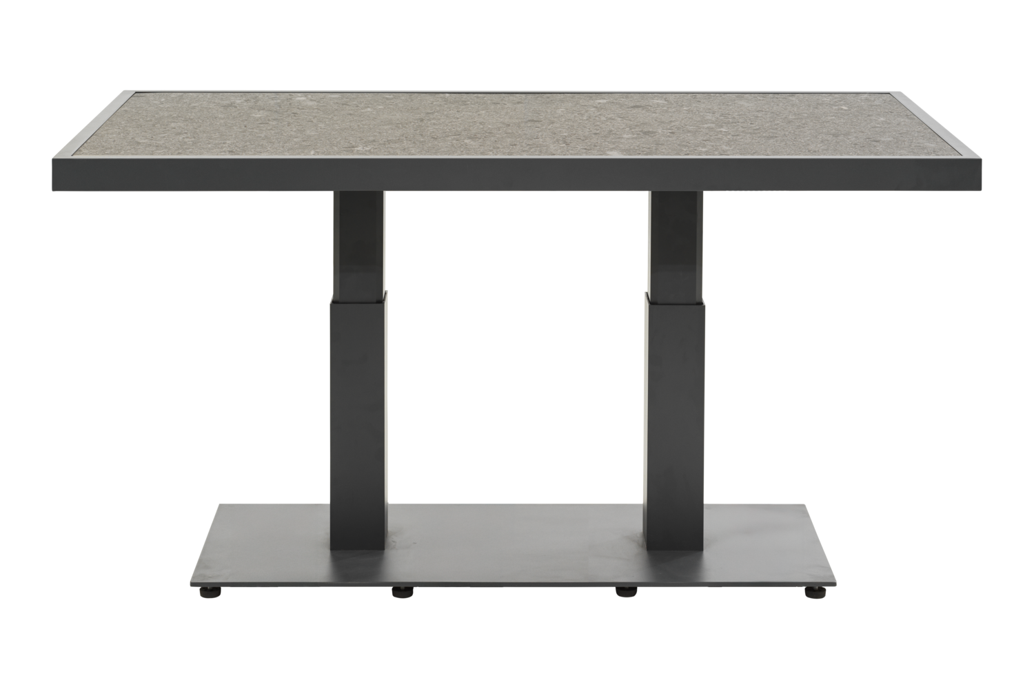 Gartentisch Loungetisch Scale 140 x 95 cm höhenverstellbar Aluminium anthtrazit Keramik