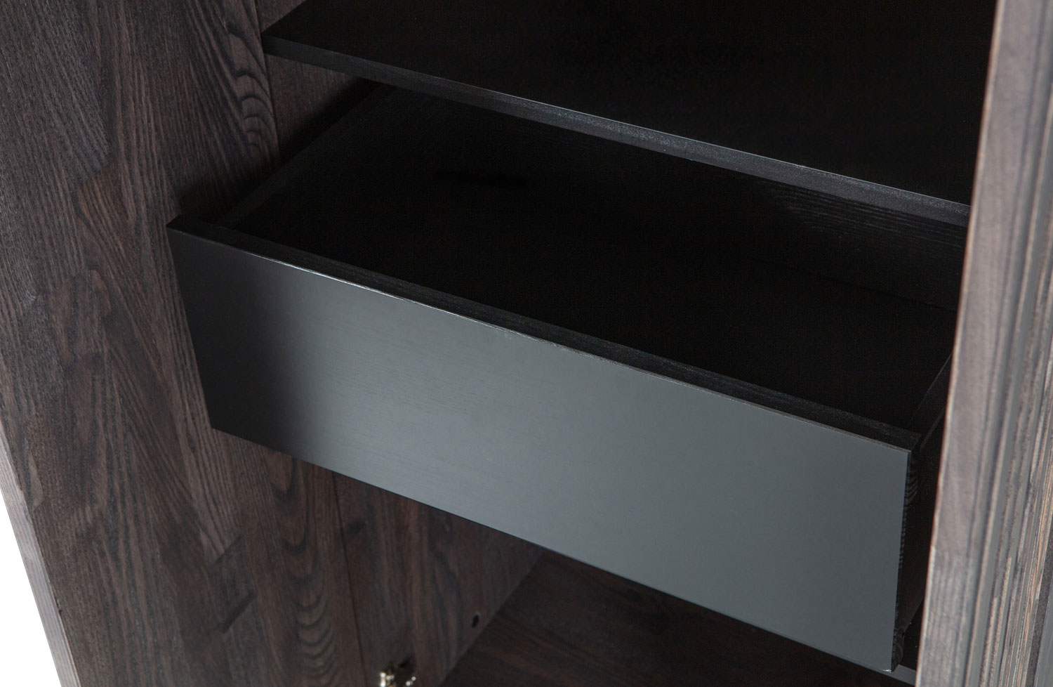 Schrank Hochschrank Gravure H 210 cm Esche massiv asche espresso