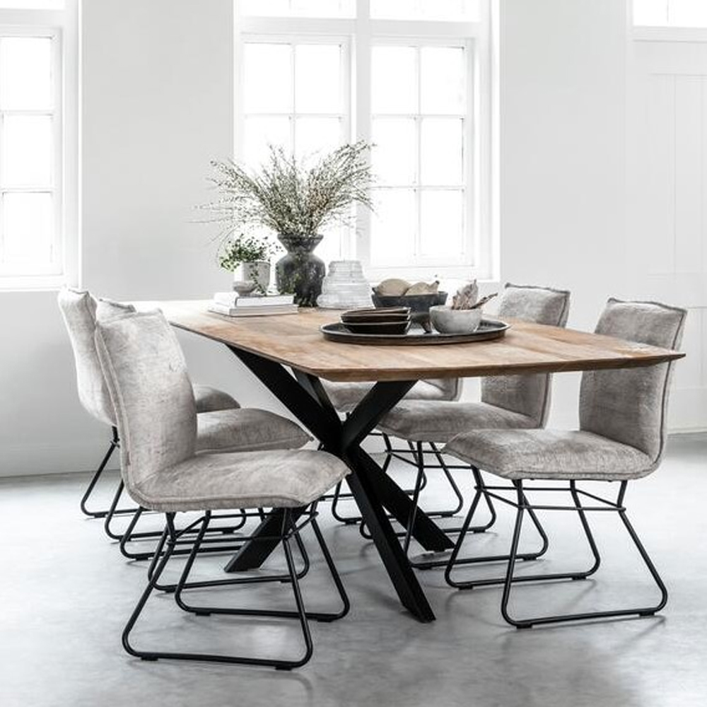 DTP HOME Esstisch Curves 210 x 100 cm Teakholz Metall