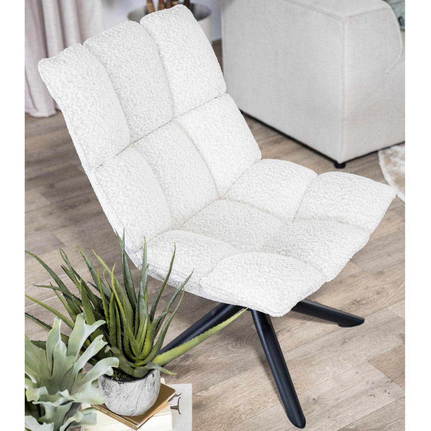 Sessel BENTE drehbar Stoff beige