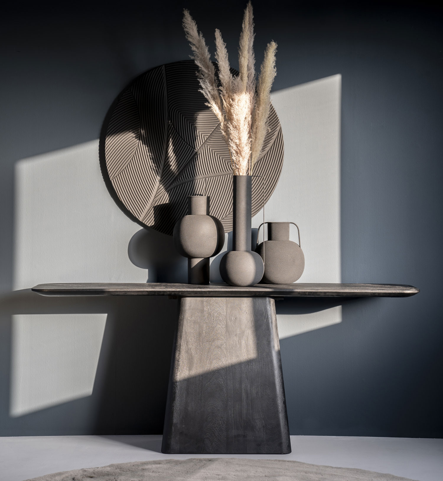 Konsolentisch Aron 180 x 40 cm Mango Holz schwarz