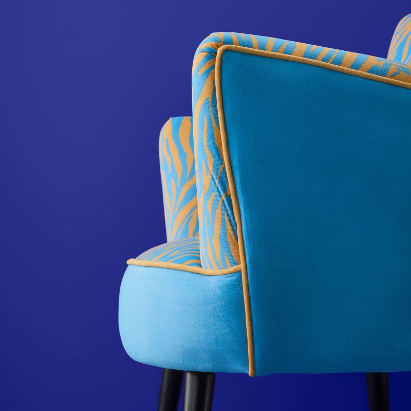 Sessel Zebra blau Polstersessel Fernsehsessel
