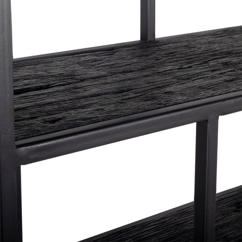 Industrie Regal Schrank BLAKE B 90 cm Metall Mangoholz schwarz