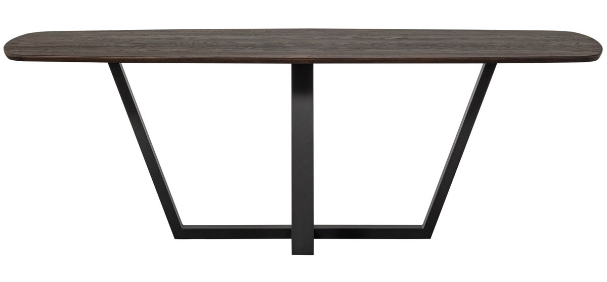 woood Esstisch DÄNISCH 220 x 100 cm oval Eiche massiv braun
